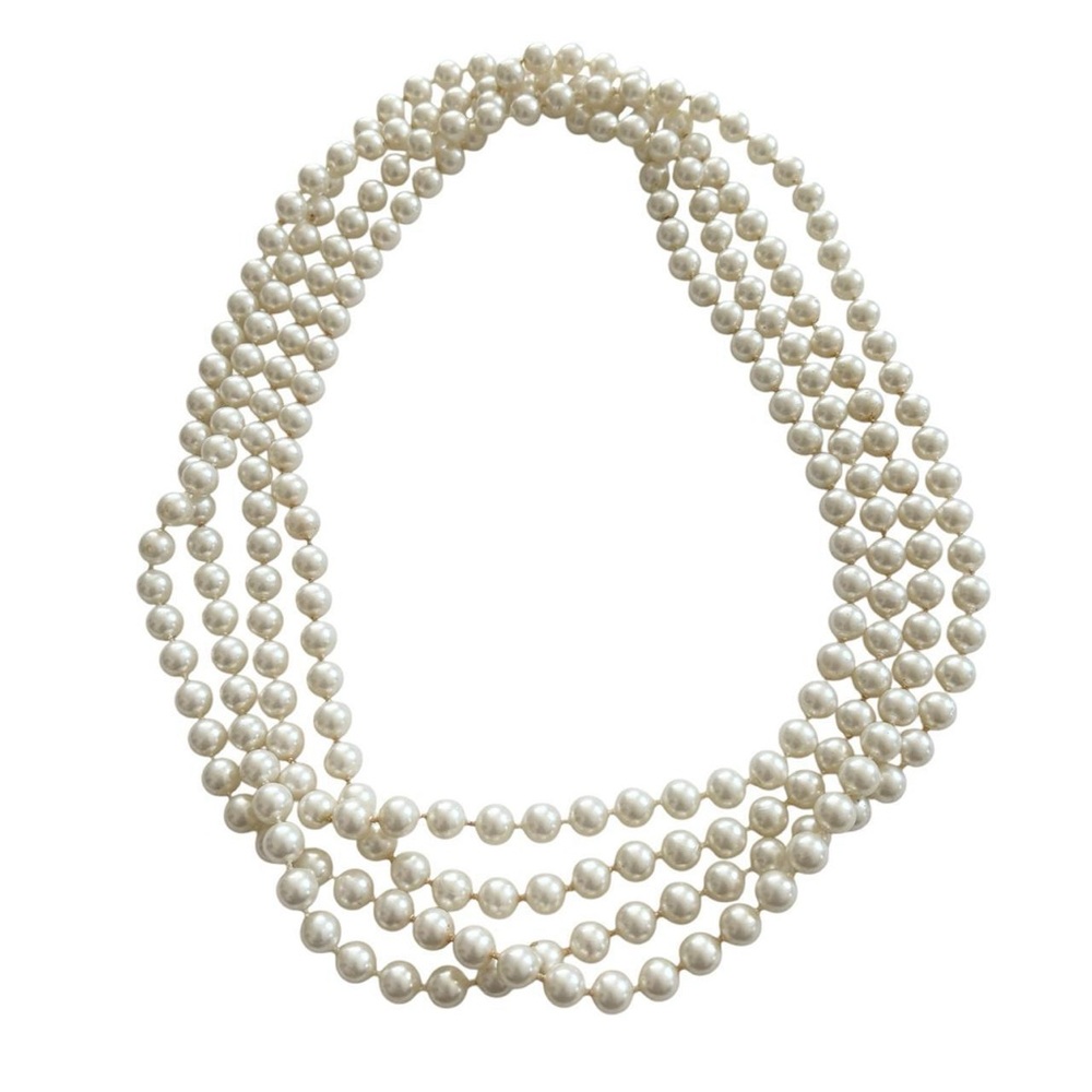 110” Cream Faux Pearl Necklace
